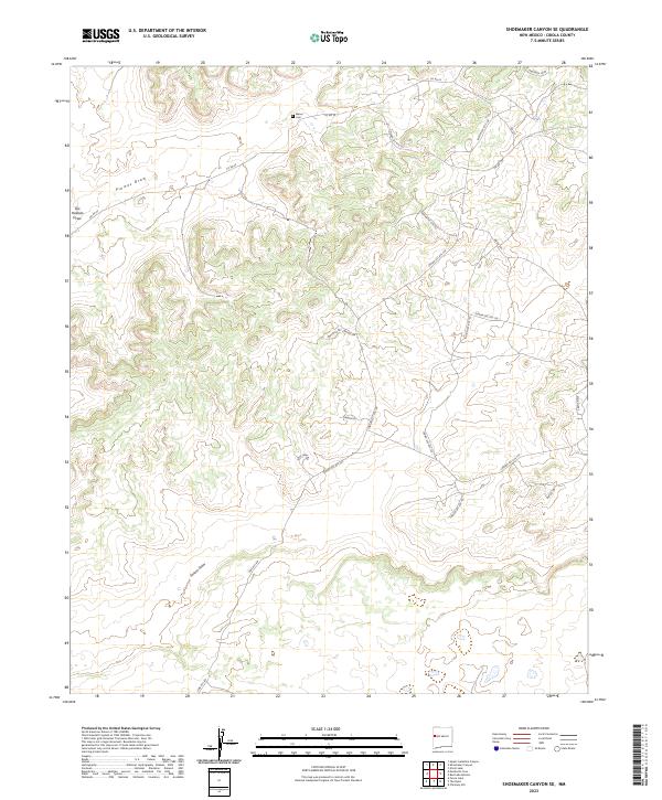 USGS Topographic Map – Shoemaker Canyon SE