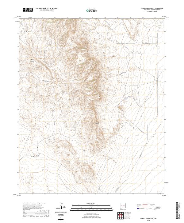 USGS Topographic Map – Sierra Larga South
