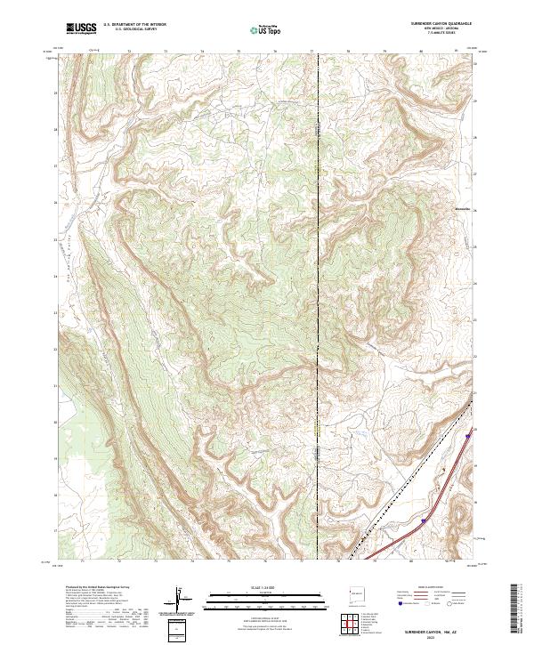 USGS Topographic Map – Surrender Canyon