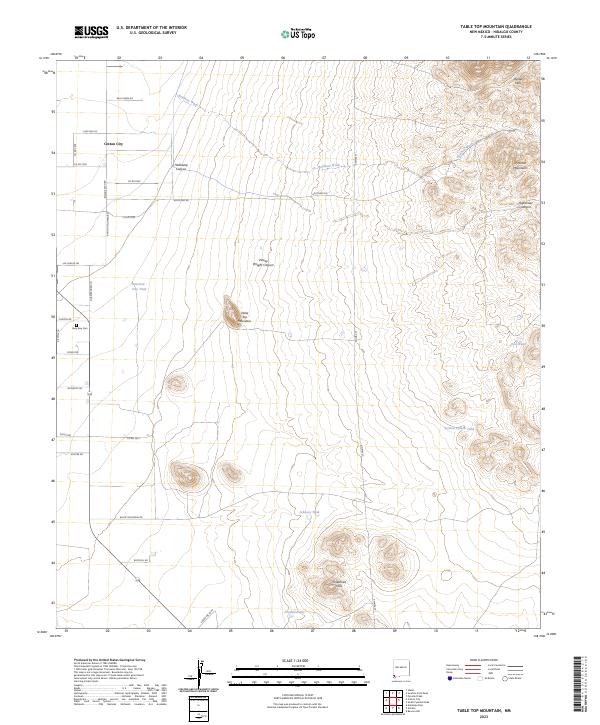 USGS Topographic Map – Table Top Mountain