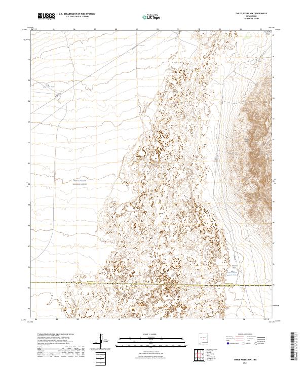 USGS Topographic Map – Three Rivers NW