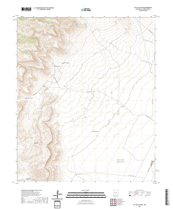 USGS Topographic Map – Tip Top Canyon