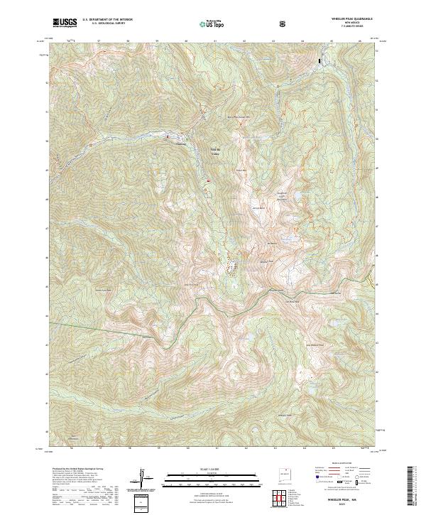 USGS Topographic Map – Wheeler Peak