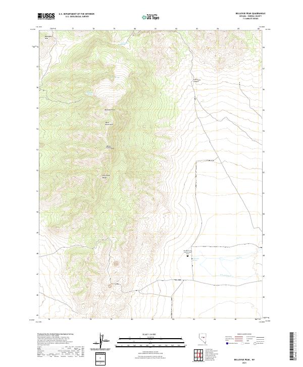 USGS Topographic Map – Bellevue Peak