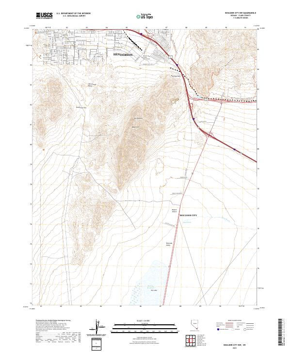 USGS Topographic Map – Boulder City NW