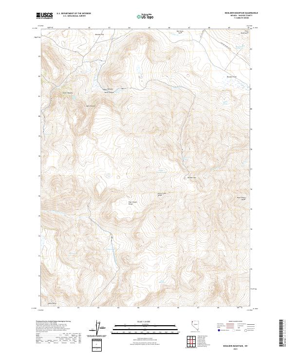 USGS Topographic Map – Boulder Mountain