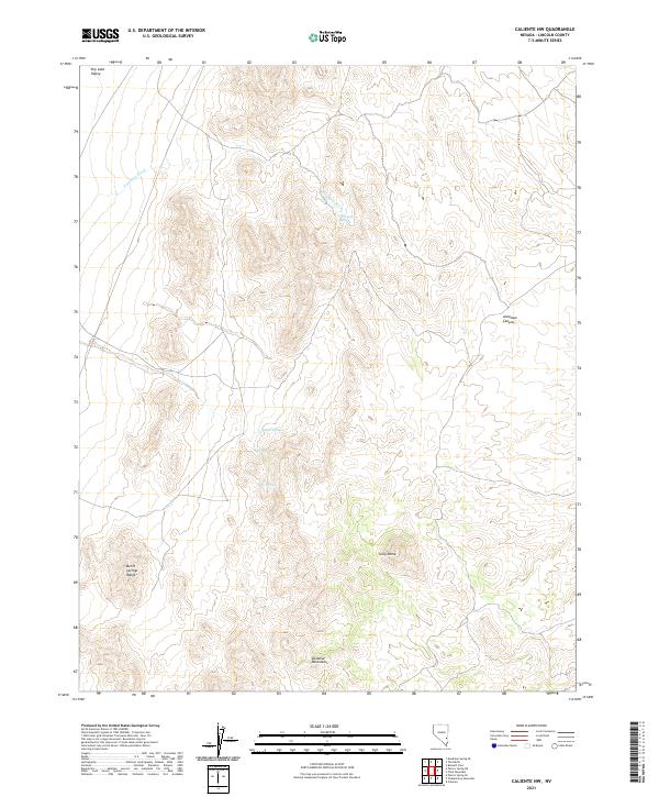 USGS Topographic Map – Caliente NW