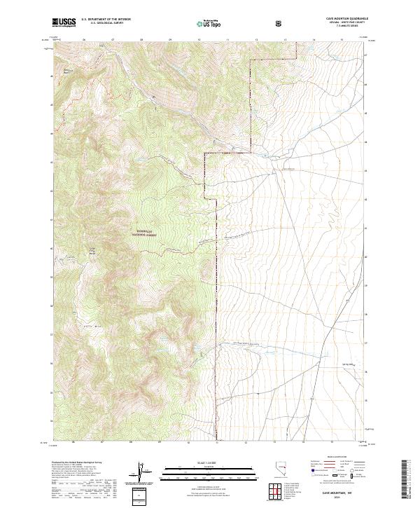 USGS Topographic Map – Cave Mountain