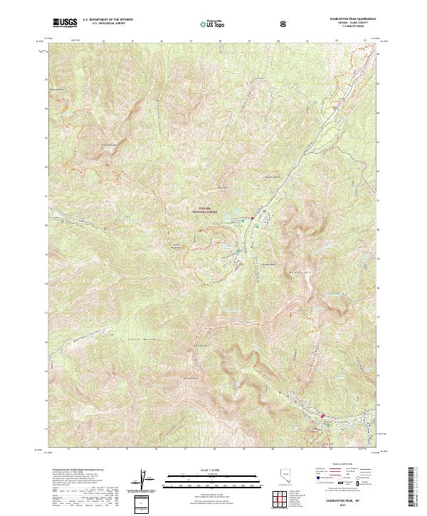 USGS Topographic Map – Charleston Peak
