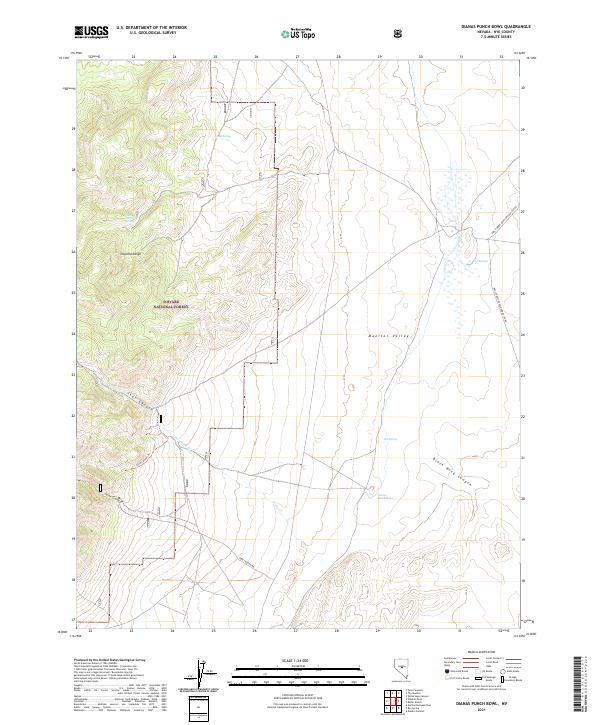 USGS Topographic Map – Dianas Punch Bowl