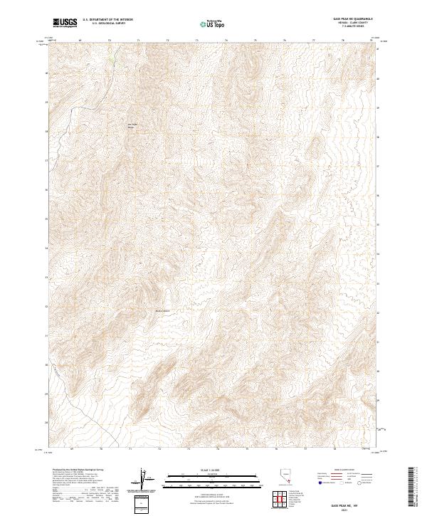 2021 Map of Gass Peak NE, 2021 Print