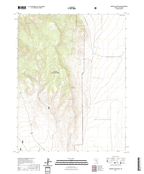 USGS Topographic Map – Georges Canyon Rim