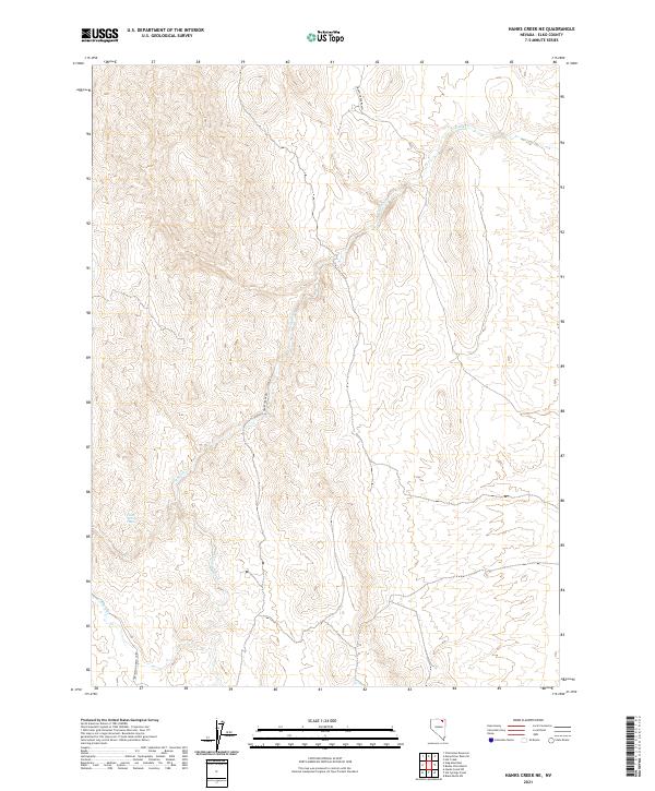 USGS Topographic Map – Hanks Creek NE