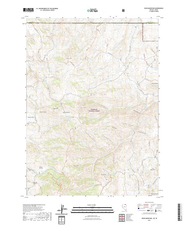 USGS Topographic Map – Hicks Mountain