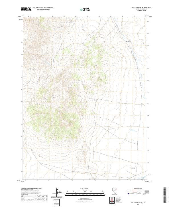 USGS Topographic Map – High Bald Peaks NE