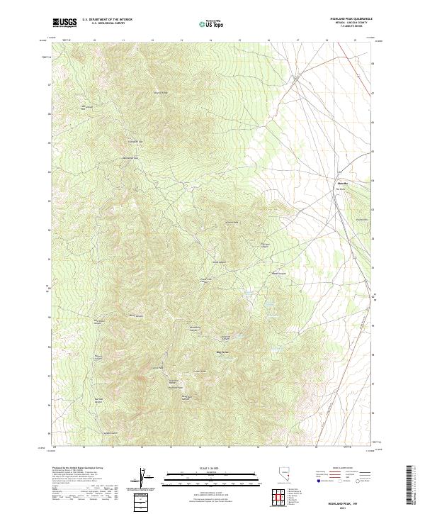 USGS Topographic Map – Highland Peak