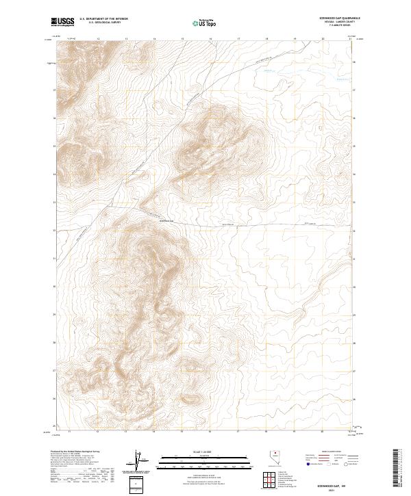 USGS Topographic Map – Izzenhood Gap