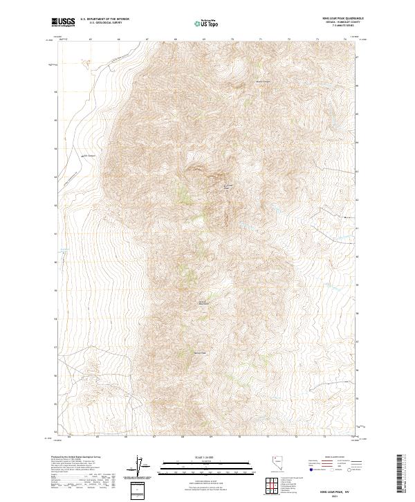 USGS Topographic Map – King Lear Peak