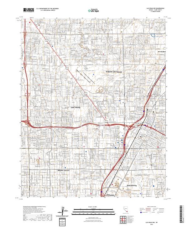 USGS Topographic Map – Las Vegas NW