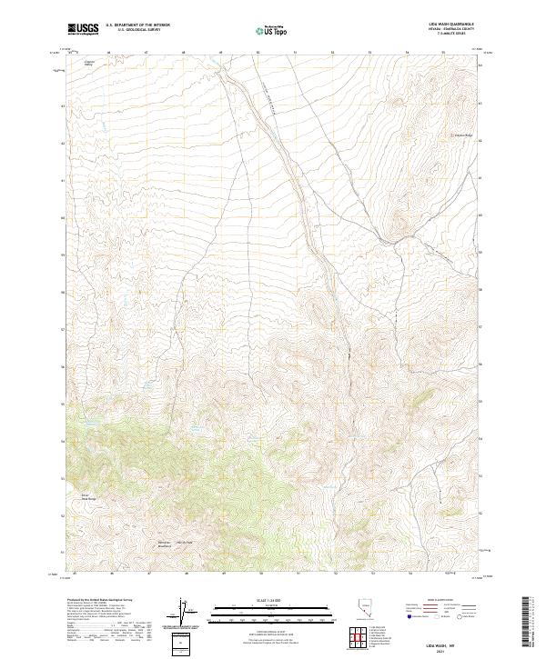 USGS Topographic Map – Lida Wash