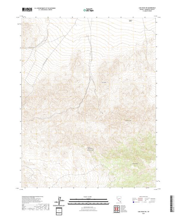 USGS Topographic Map – Lida Wash SW