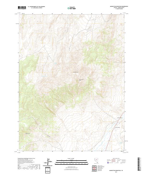 USGS Topographic Map – Manhattan Mountain