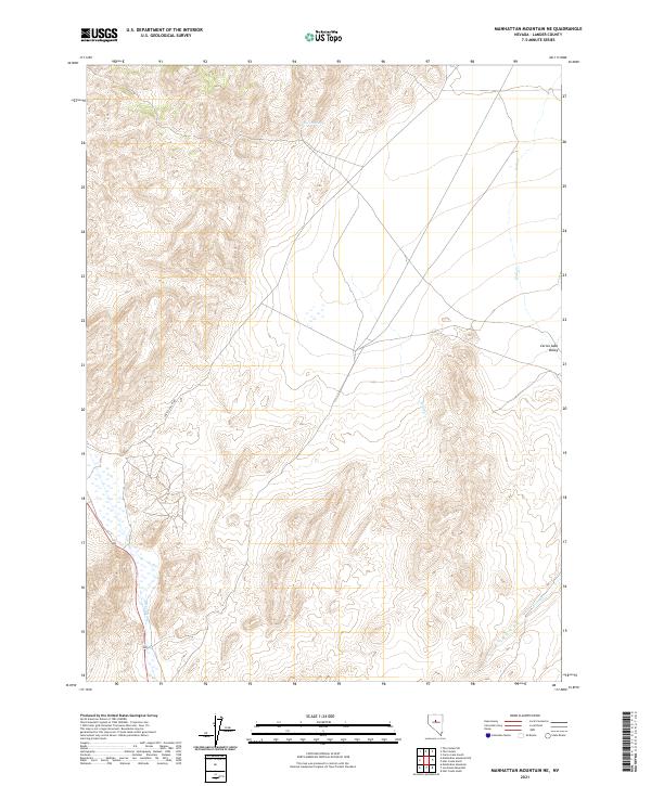 USGS Topographic Map – Manhattan Mountain NE