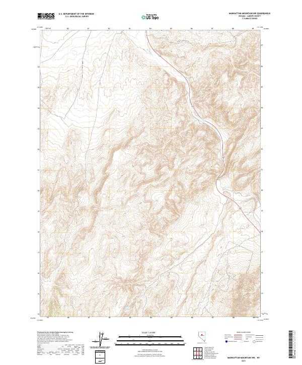 USGS Topographic Map – Manhattan Mountain NW