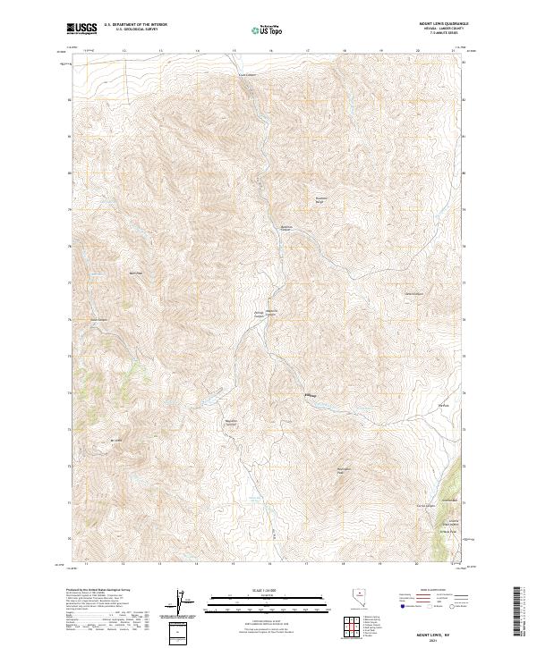 USGS Topographic Map – Mount Lewis