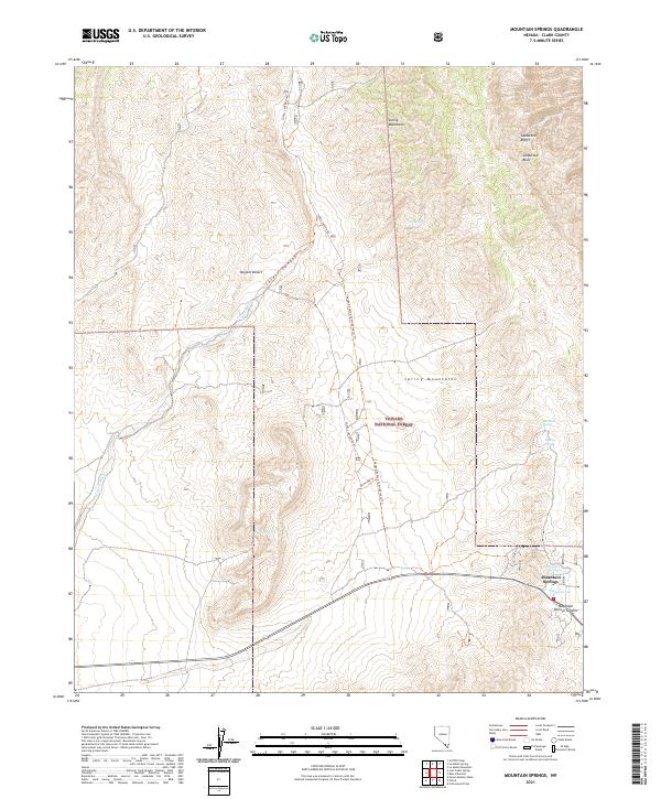 USGS Topographic Map – Mountain Springs