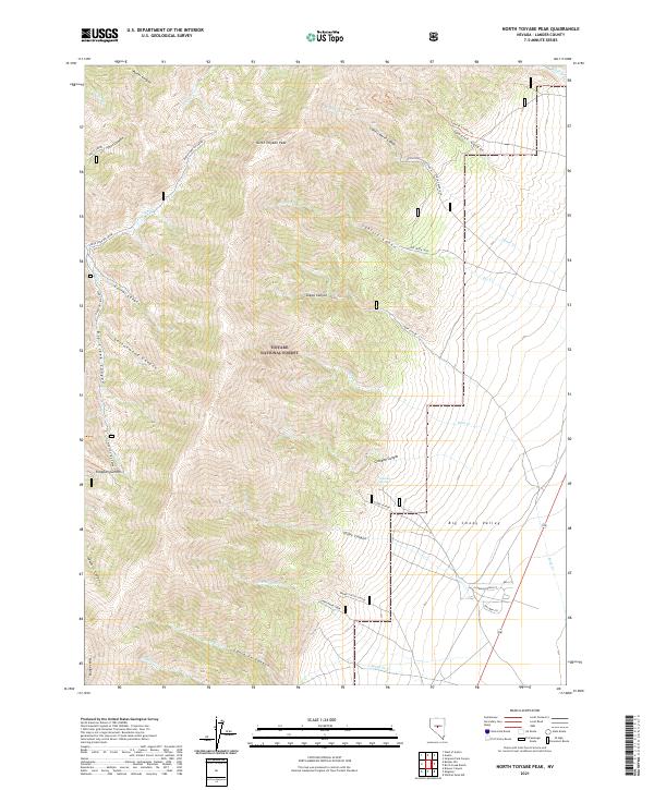 USGS Topographic Map – North Toiyabe Peak