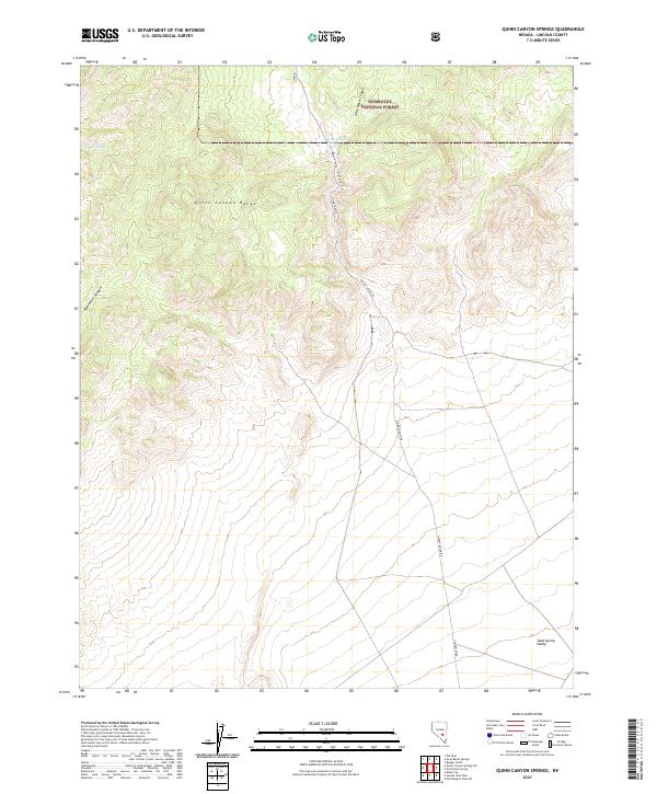 USGS Topographic Map – Quinn Canyon Springs