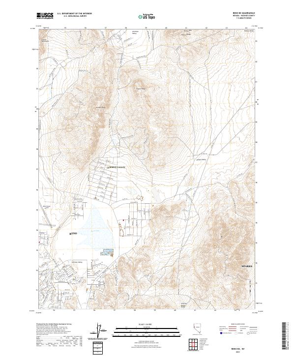 USGS Topographic Map – Reno NE