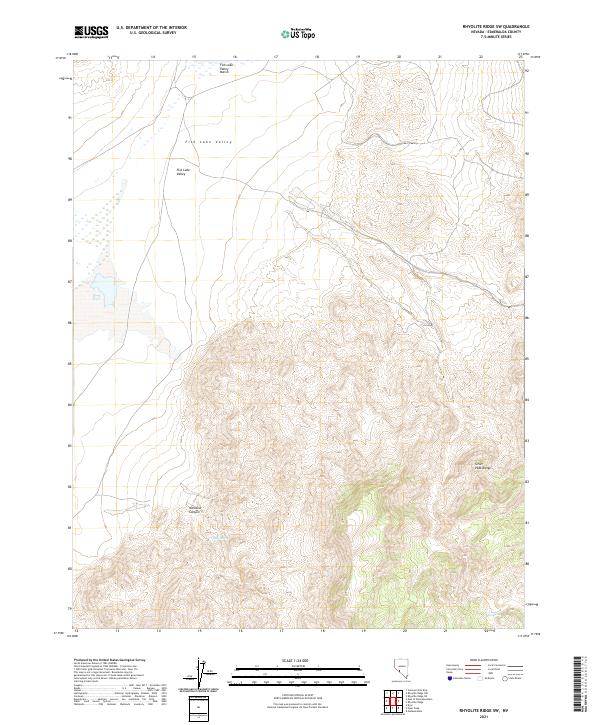 USGS Topographic Map – Rhyolite Ridge SW