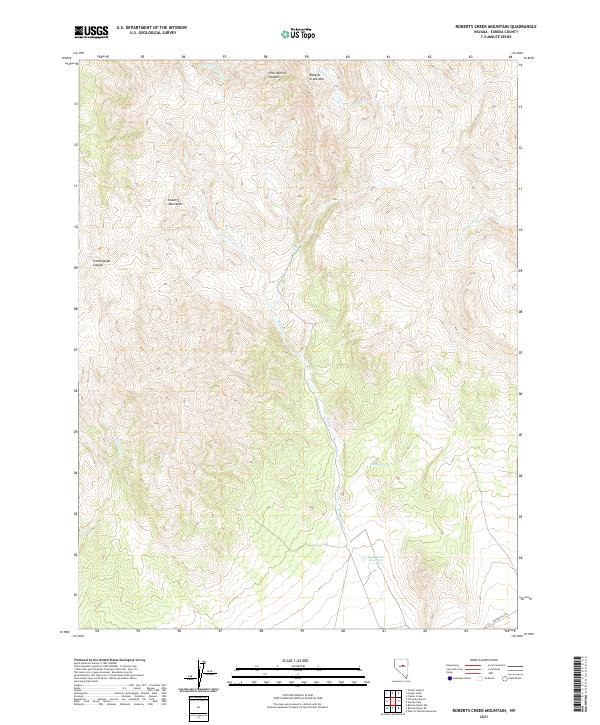 USGS Topographic Map – Roberts Creek Mountain