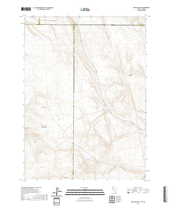 USGS Topographic Map – Sage Hen Hills