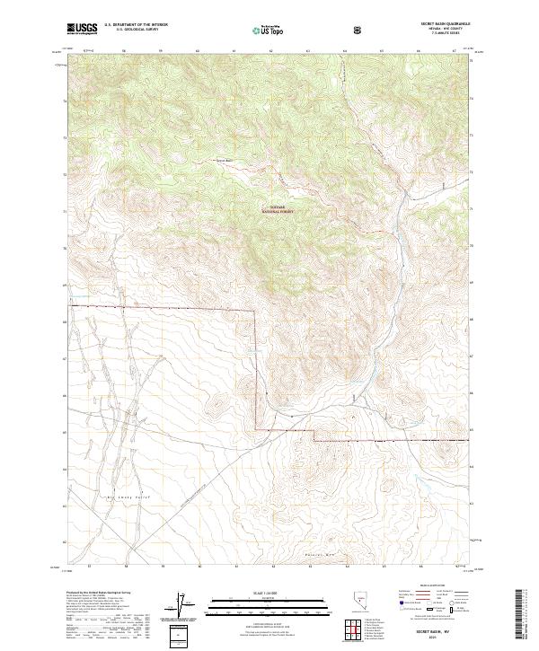 USGS Topographic Map – Secret Basin