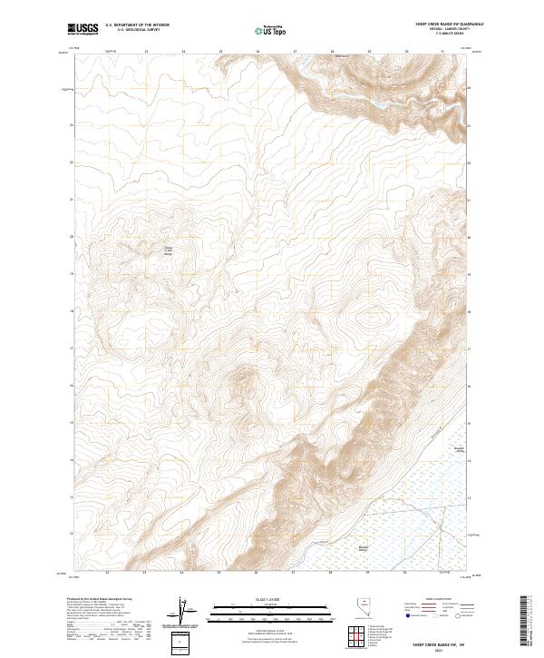 2021 Map of Sheep Creek Range SW, 2021 Print