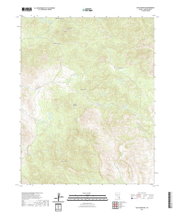 USGS Topographic Map – Slidy Mountain