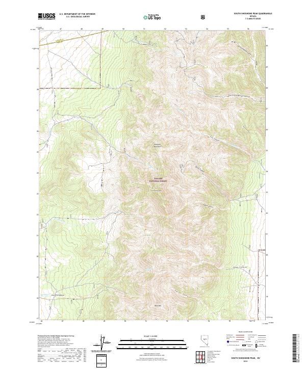 USGS Topographic Map – South Shoshone Peak