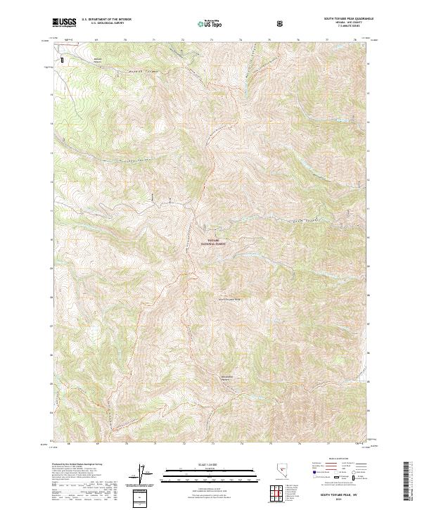 USGS Topographic Map – South Toiyabe Peak