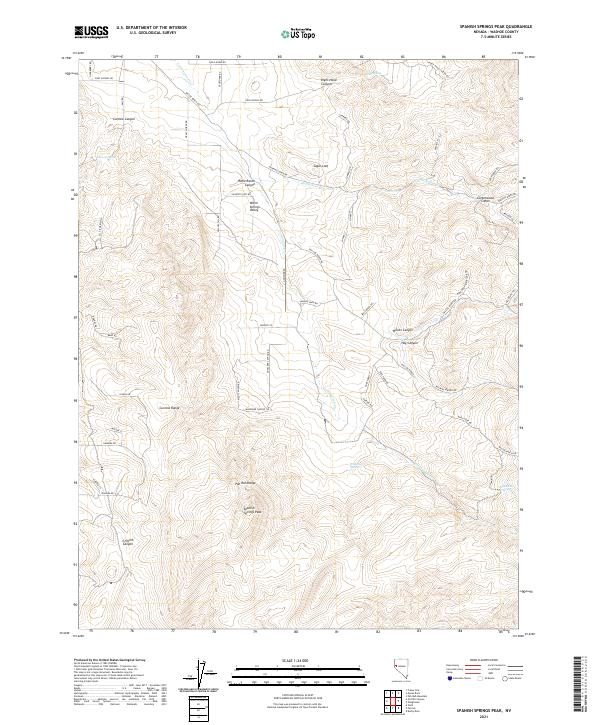 USGS Topographic Map – Spanish Springs Peak