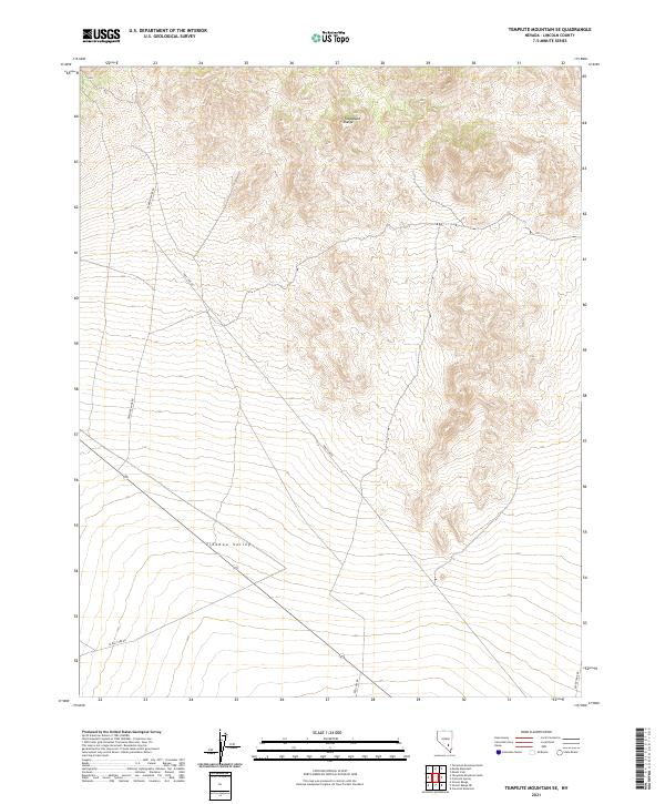 2021 Map of Tempiute Mountain SE, 2021 Print