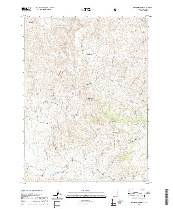 USGS Topographic Map – Tennessee Mountain