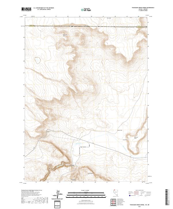 USGS Topographic Map – Thousand Creek Gorge