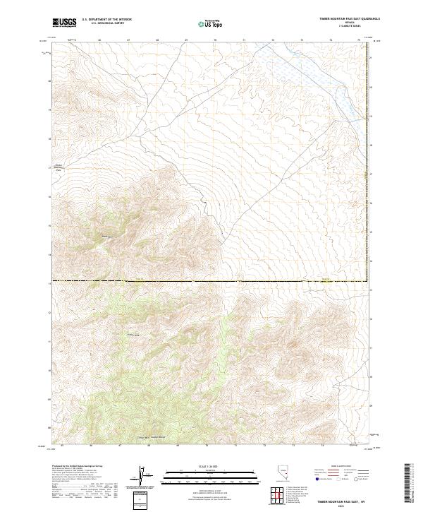 USGS Topographic Map – Timber Mountain Pass East