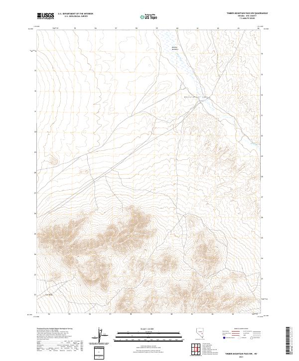 USGS Topographic Map – Timber Mountain Pass NW