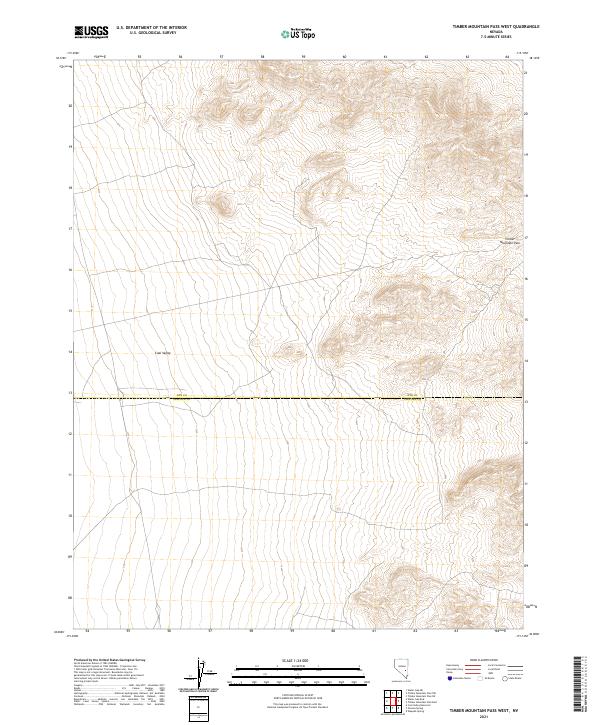 USGS Topographic Map – Timber Mountain Pass West