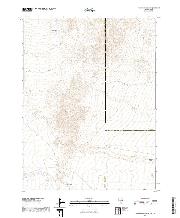 USGS Topographic Map – Tin Springs Mountain