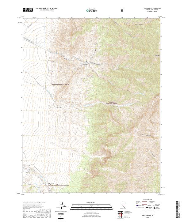 USGS Topographic Map – Troy Canyon